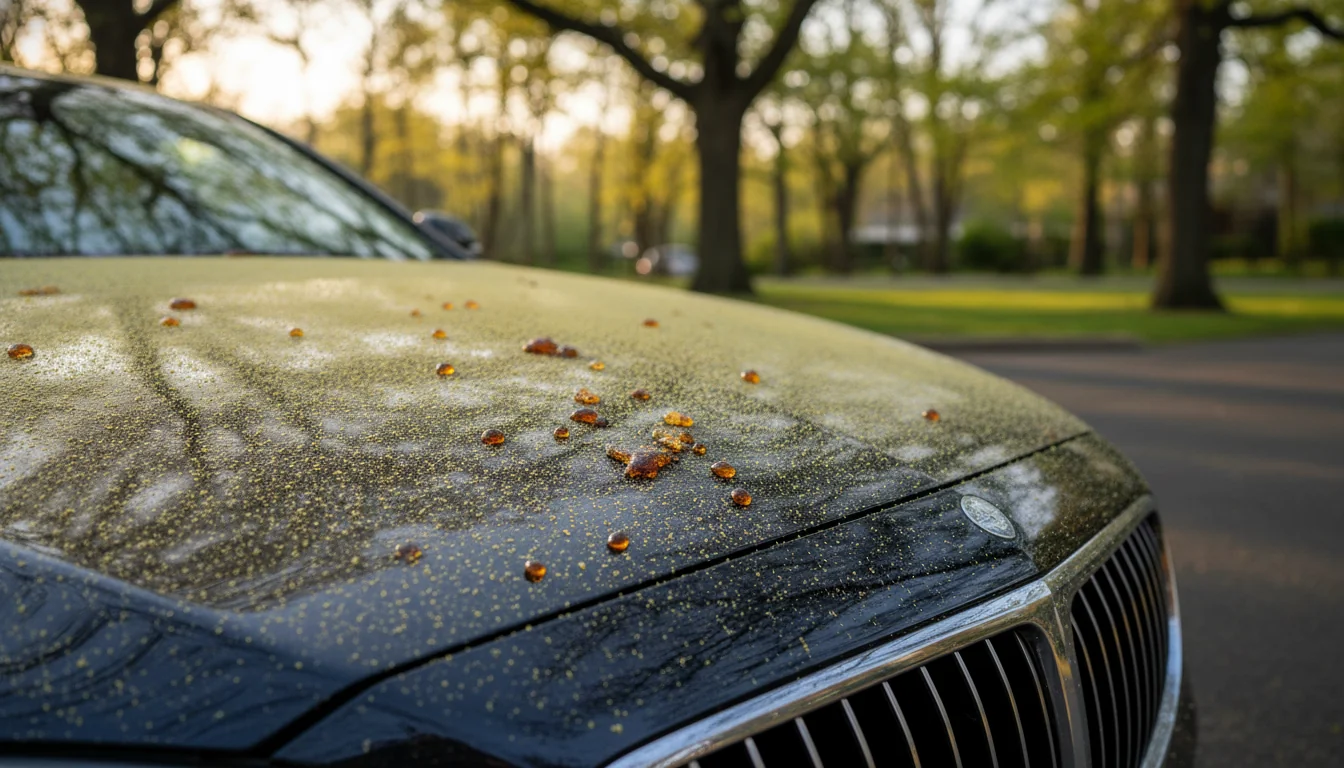 Pollen, Pine Sap, and Tree Pitch: Spring Paint Damage on Long Island — featured image