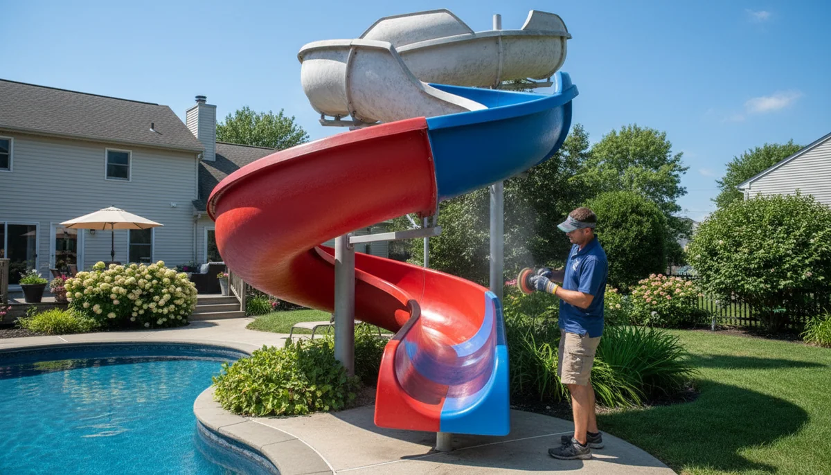 Water Slide Restoration — Al's Auto Detailing, mobile service on Long Island